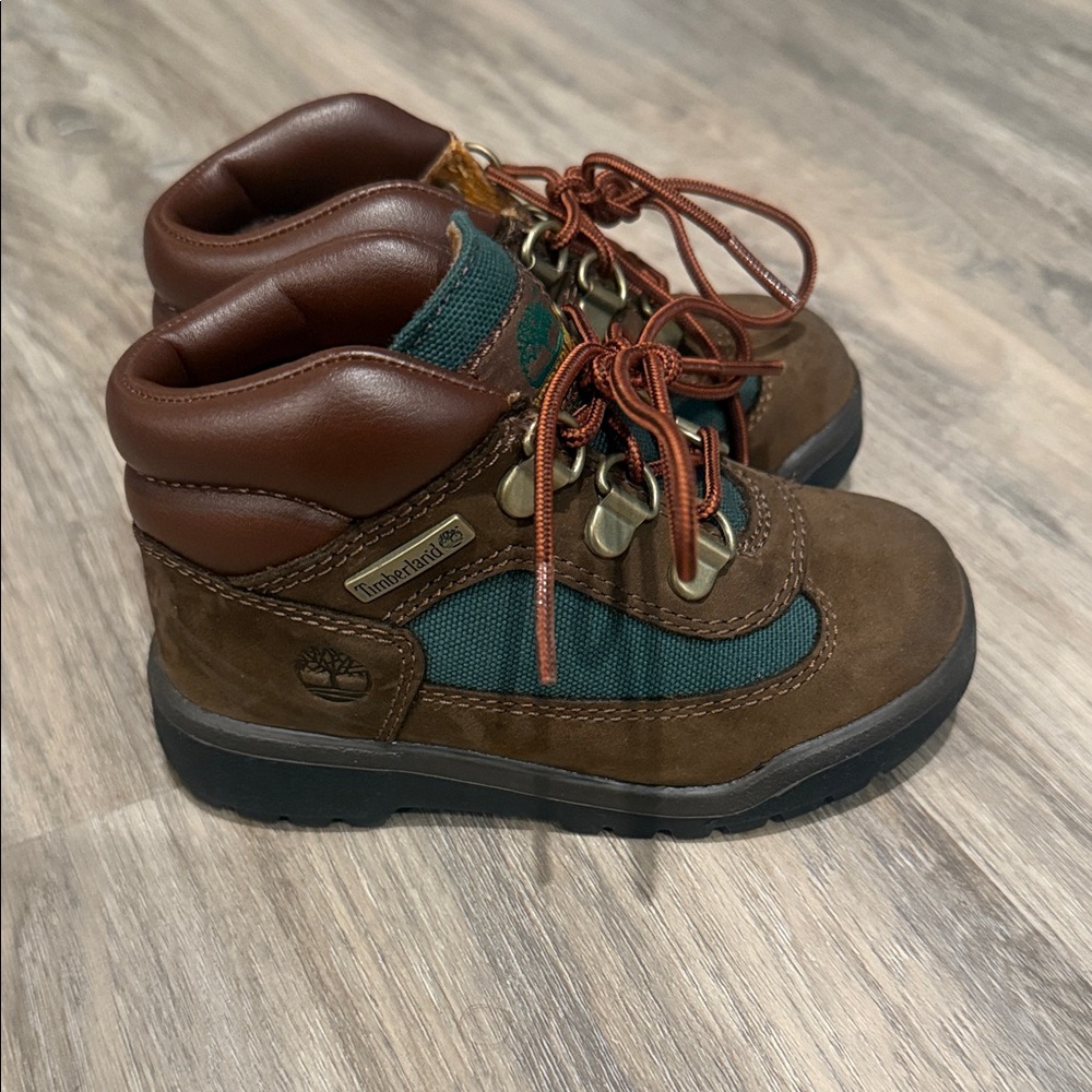 Timberland Kids Brown and Teal Boots